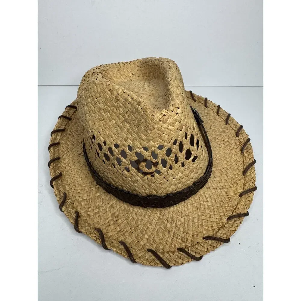 Charlie 1 Horse Hat Cowboy Wild Horse M Beige Straw Vented Wide Brim Western
